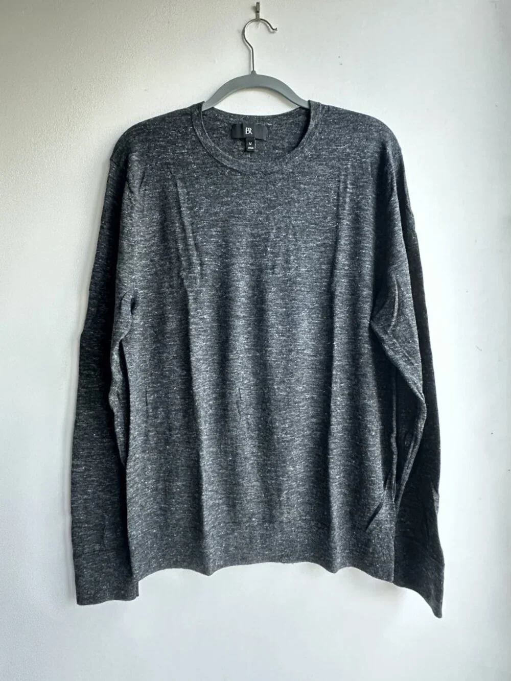 Banana Republic - Men's Merino-Linen Blend Crew-Neck Sweater - Gray (M)